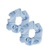 Set of 2 Terry Hair Scrunchies - Light Blue