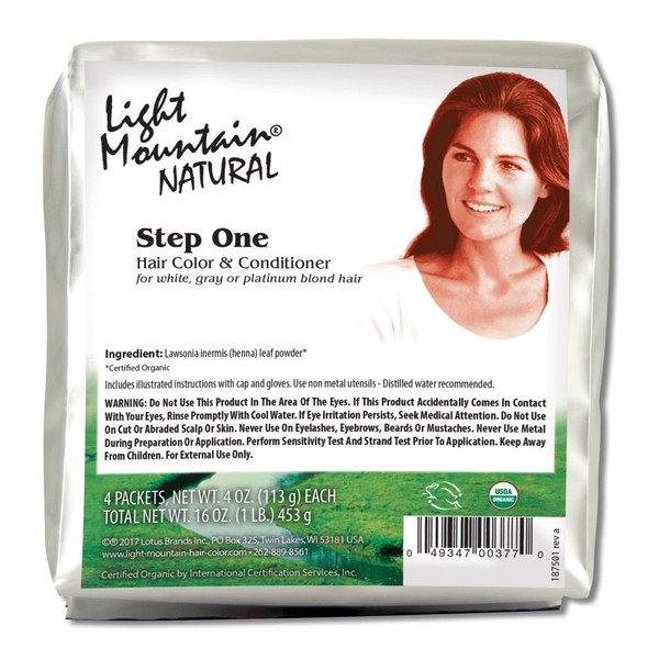 LIGHT MOUNTAIN Natural Hair Color Bulk -"step 1" for"color The Gray!", 1 Pound, 16 Ounce (900547)