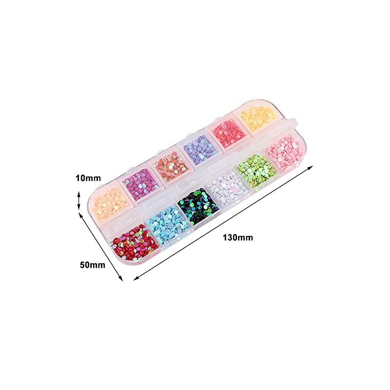 12 Colours Mixed Colourful Ultra-Shiny Ultra Slim Nail Patches