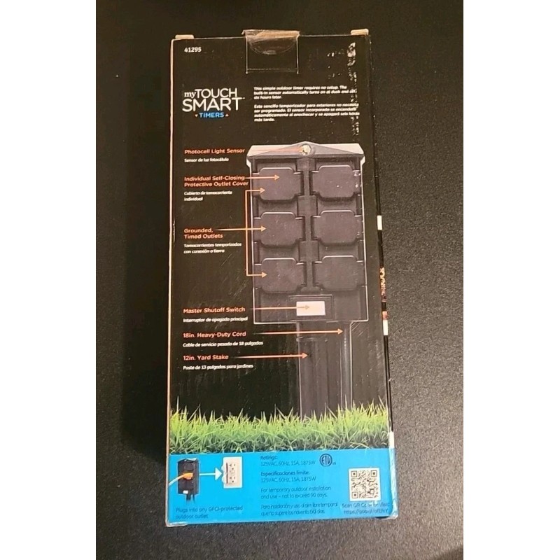 MY TOUCH SMART 6-Outlet Automatic Pre-Set Timer w/Photocell - 41295