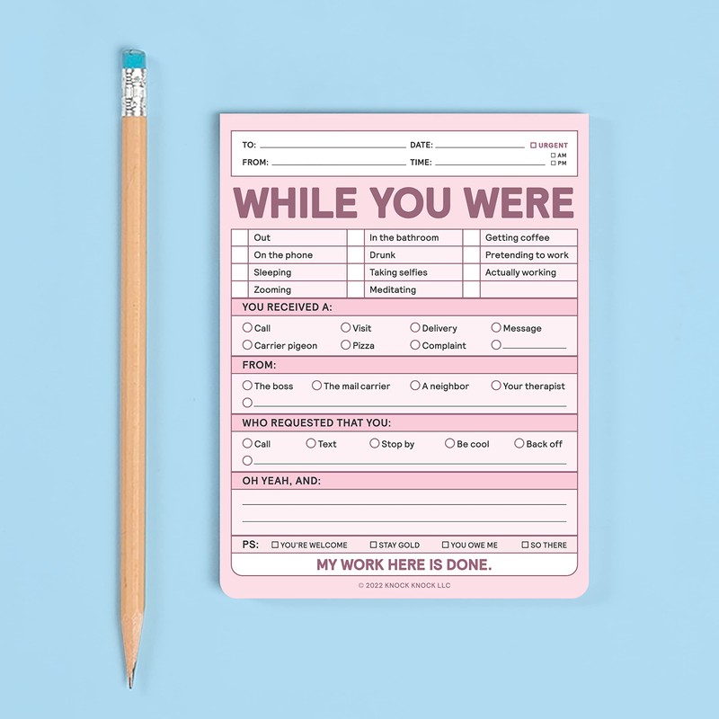 Knock Knock 1-Count While You Were Memo Pads, Funny Office