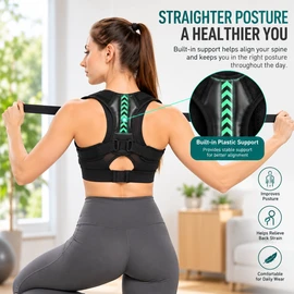 Adjustable Posture Support Belt for Daily Wear – Cotton & Neoprene Shoulder Back Support for Home, Office & Sports