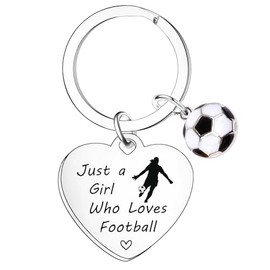 Nfyxcaz Football Gifts For Women Football Keyring Just a Girl Who Loves Football Keychain For Teen Girl Football Lover Gifts