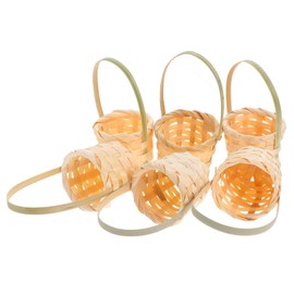NOLITOY 6pcs Mini Bamboo Woven Baskets Storage Containers for Candy Flowers and Decorations Compact and Lightweight Design for Weddings Birthdays and Parties
