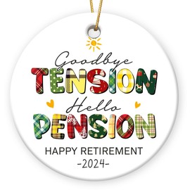 Gift Glow Retirement Gifts Christmas Ornaments 2024 - Retirement Christmas Decorations for Tree, Goodbye Gifts Coworkers, Retirement Gifts for Men, Women, Family, Friends, Ceramic Ornaments