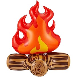 Vaulted Skulls & Co Inflatable Campfire Prop | Realistic Camp Fire Inflatable | Novelty Decoration for Themed Parties & Gag Use | Fire Pit Look | Red/Brown | 12