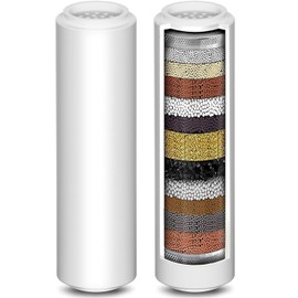Tamefox 2 Pack Shower Filter Cartridge, 15 Stage Replacement Shower Filter for Hard Water, High Output, Remove Chlorine Heavy Metals and Sediments, Only Fit for Tamefox Filtered Shower Head