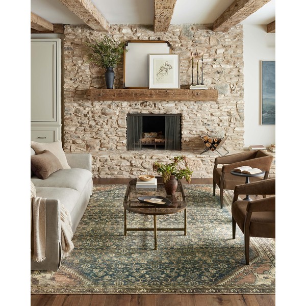 Loloi Magnolia Home by Joanna Gaines Banks Collection BAN-02 Denim/Clay