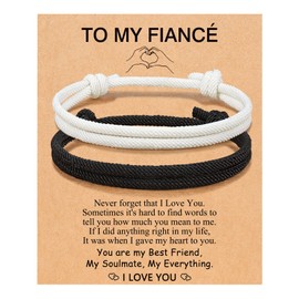 UNGENT THEM Fiance Gifts for Him Couple, Couples Bracelets Gifts for Fiance Future Husband Birthday Anniversary Wedding Valentine's Day Engagement I Love You Gifts for Him Boyfriend