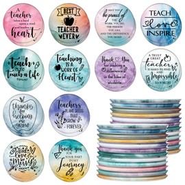 Hollowfly 24 Pcs Teacher Appreciation Week Mirrors Gifts Mini Compact Mirror Bulk Inspirational Thank You Pocket Portable Small Mirrors Graduation End of Year Gift for Teachers Team Group Women
