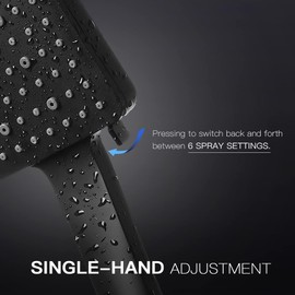 Newentor Shower Head with Hose (Black)