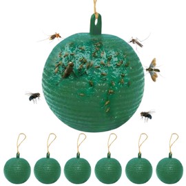 osseph Fruit Fly Traps Ball Fly Trap Indoor, 6 PCS Hanging Bugs Sticky Ball Fly Trap Outdoor, Gnat Trap Ball for Indoor Outdoor House Kitchen Plants Trees (6PCS, Green)