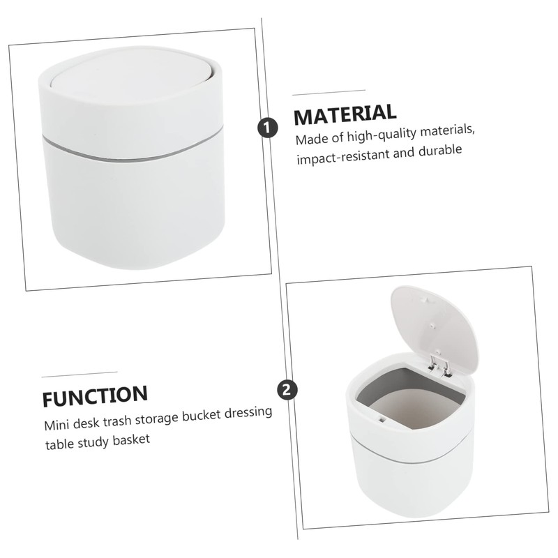 KOMBIUDA 1pc -lid Trash Can Desktop Waste Container for Home