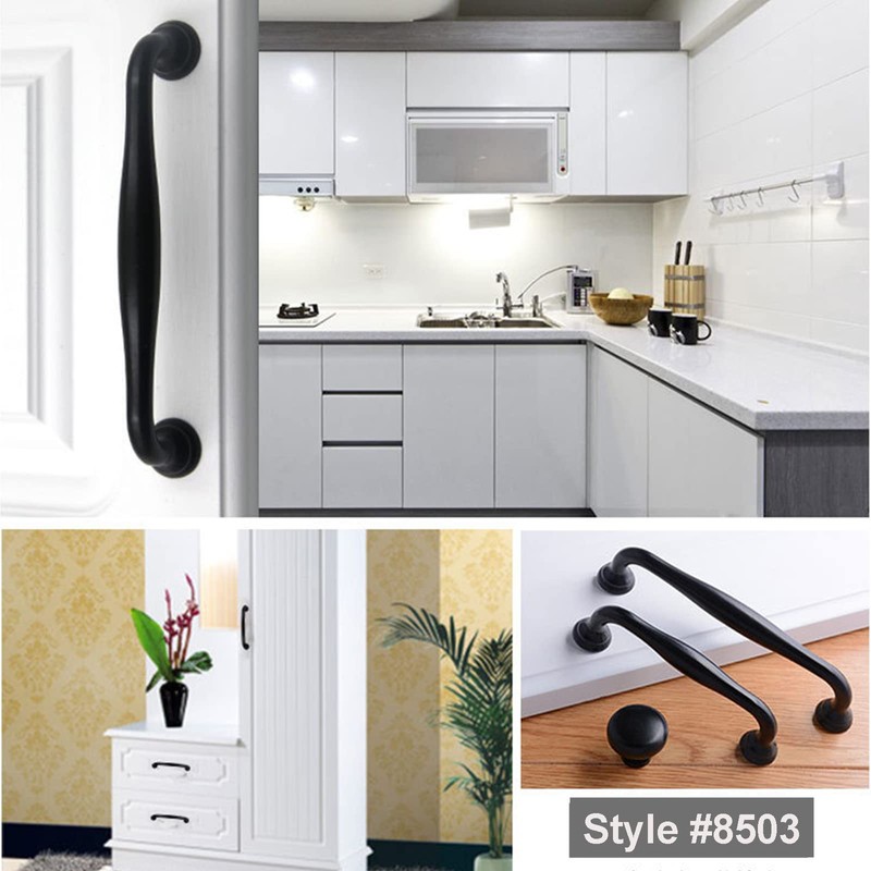 20pcs Black Kitchen Cabinet Handles Door Knobs Bar Drawer Cupboard