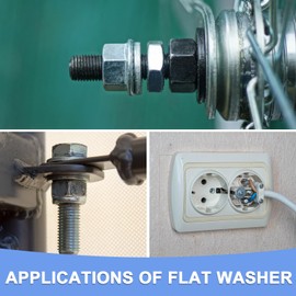 GLOKUUCA Stainless Steel Flat Washer - 55 Packs - Small Metal Washers Fits for Industrial Screws and Bolts - Hardware Washers M8 x 13mm x 1mm