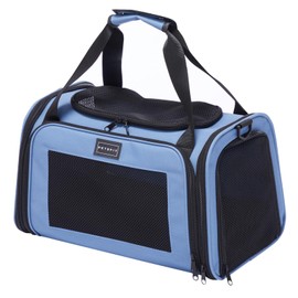 PETSFIT Pet Carrier, Dog Carrier Airline Approved, Collapsible Soft Sided TSA Approved Pet Carrier for Small and Medium Cats, Puppies Up to 12 Lbs, Cat Travel Carrier, Blue