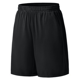 AIYINO Athletic Shorts for Men with Pockets and Elastic Waistband Quick Dry Activewear XXL Black