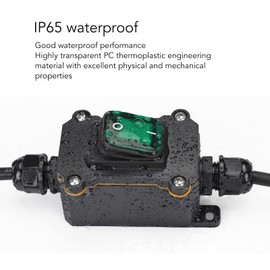 Inline Cord Switch, 4 Pin 2 Position On Off Toggle Switch IP65 Waterproof On Off Outdoor Toggle Switch with Rocker Button for High Power Appliances, Outdoor Equipment (Green)