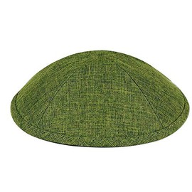 Zion Judaica Deluxe Linen Kippah Skullcap Olive Green Yamalkah Avocado Green Wedding Yarmulkas Bat Mitzvah Kippots Bat Mitzvah Yamaks
