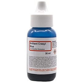 Brilliant Cresyl Blue, 1% Alcohol Solution, 30mL (1 fl oz) - Excellent for Microbiology Labs - The Curated Chemical Collection by Innovating Science