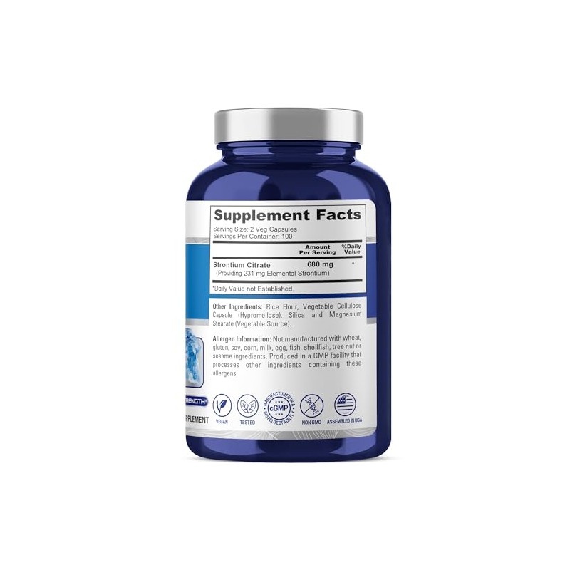 Strontium 680 mg 200 cápsulas (sin OMG y sin gluten)