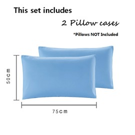 Sonia Moer Super Soft Brushed Microfibre Pillowcases - Non Iron Breathable Hypoallergenic Pillowcases set of 2- Sky Blue