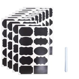 PZRT 10pcs Erasable Chalkboard Blackboard Labels Stickers with A White Marker Pen Kitchen Spice Label Stickers Home Jam Jar Bottle Tags