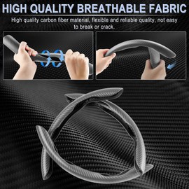 Amiss 3pcs Carbon Fiber Anti-Skid Steering Wheel Cover, Waterproof & Segmented Butterfly Design, Universal 99% Vehicle Wheel Cover Protector, Car Interior Accessories (Gray-3pcs)