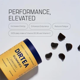 DIRTEA Cordyceps Mushroom Gummies - Vegan, Natural & Sugar Free with Vitamin C, B3 & B5 - Energy & Performance Supplement - 1 Month's Supply - 3,000mg per Serving - 60 Gummies - Mixed Berries Flavour