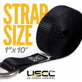 US Cargo Control Stainless Steel Ratchet Straps with S-Hooks 1" X 10' (2-Pack), 765 LBS Break Strength, Marine Tie Down Straps for Boats, ATVs, Trees, Camping, Snow, Saltwater Applications