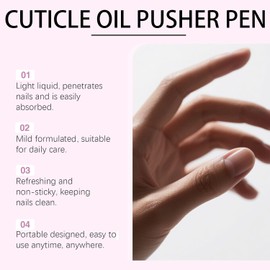 Lápiz de aceite para cutículas con empujador de cutículas de cerámica, lápiz para el cuidado de las uñas para remover padrastros y reparar cutículas, lápices aceites removedores cutículas suave (2PCS)