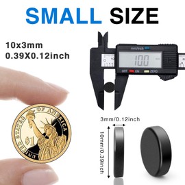 TRYMAG 120Pcs Small Refrigerator Magnets, Black Rare Earth Magnets for Fridge, Strong Neodymium Magnets Round Circle Magnets for Whiteboard, Billboard, Crafts, Office, Tiny Round Button Magnets