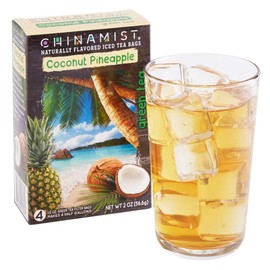 China Mist - Naturally Flavored Coconut Pineapple Green Iced Tea Bags - Each Tea Bag Yields 1/2 Gallon