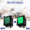 Switch Double Pole Green Luminous 250V 16A 4 Buttons 6.3