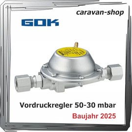 GOK Pre-Pressure Regulator VDR 50/30 Year of Manufacture 2025 for Motorhome, Caravan, Caravan, Gas System (truma)