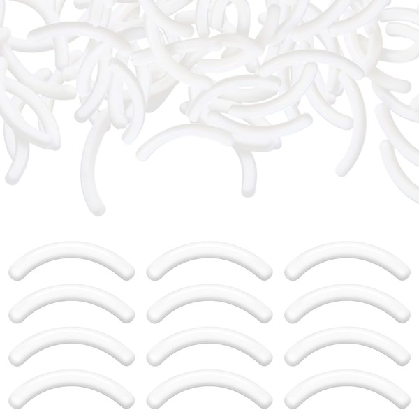 Pinkiou Recambios para rizador de pestañas, 30 almohadillas para rizador de pestañas, goma de silicona, almohadillas de repuesto para rizador de pestañas universal (blanco)