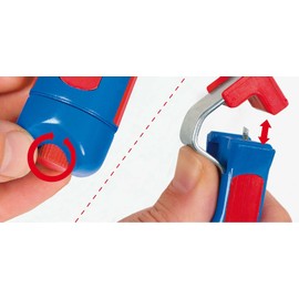 WEICON No. 8-27 Cable Knife | Multi Stripping Knife | with adjustable cutting depth | for all common round cables | Working range 8-28 mm Ø | TÜV | red/blue | 100% Made in Germany