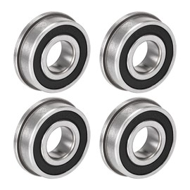 sourcing map F6202-2RS Flanged Ball Bearings 15 x 35 x 11 mm Double Sealed Chrome Steel Bearings Pack of 4