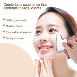 SHUNMAN Gua Sha Facial Tools,2 Pcs Stainless Steel Gua Sha Massage Tool for Face, Face Metal Gua Sha Tighten Skin Heart Massage Guasha Beauty Tool for Body, with Travel Pouch (Pack of 2)