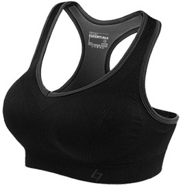 FITTIN Racerback Sports Bras for Women- Padded Seamless High Impact Support for Yoga Gym Workout Fitness Black 3XL