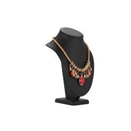 Polmart P26 Modern Necklace Display Bust, Black Leatherette, 10 ¼”H