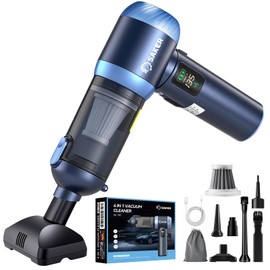 Saker Car Vacuum Portable Cordless 20000Pa Suction Power 4 in 1 Handheld Vacuum with LED Light Type-C Portable Mini Vacuums for Car, Home, Office, Pet HL157 Blue