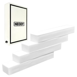 【Doesn’t Rust! Doesn’t Break! Doesn’t Scratch!】Super Strong Magnet, Strong Neodymium Magnet NEODY Silicon BAR (2 x 0.4 x 0.24 inches) White 4-Piece Set SB-0204-W