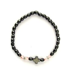 IconsGr Handmade Christian Orthodox Komboskoini Prayer Rope Hematite with Cross