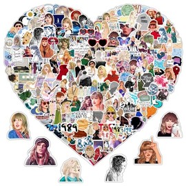 Tay-lor Stickers, Popular Singer Stickers, Waterproof Vinyl Stickers for Car Scooter, Computer, Guitar, Luggage, Skateboard for Fans Pack of 200