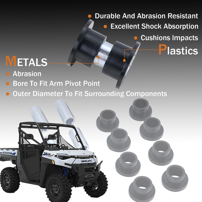 Front A-Arm Control Arms Bushing Kit Replacement for Polaris ATV/UTV