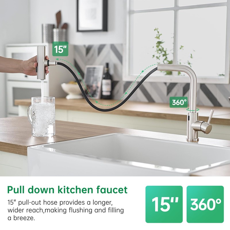 CENOSA Touchless Kitchen Faucet Motion Sensor Hands Free Single Handle