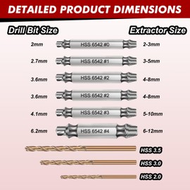 Gifts for Men, 9 PCS Broken Screw Extractor Set - Adult Men Christmas Stocking Gifts, Upgraded Model HSS 6542, Stripped Screws Nuts and Bolts Drill Tool, Broken Stripped Screw Extractor