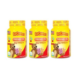 Ggumi Bears (꾸미바이트)릴크리터스 꾸미바이트 꾸미베어스 어린이 칼슘비타민D 60구미 3병 (Kkumibaite) Real Creators Kkumibites Kkumibears Children's Calcium Vitamin D 60 Gummies 3 Bottles