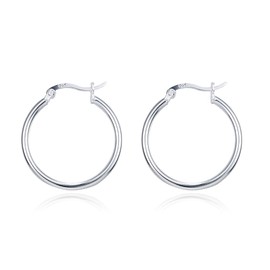 PEARLOVE Small 925 Sterling Silver Plated Dangle Huggie Earrings Hoop Earrings for Women, Geometric Triangle Cones Dainty Spike Hoop Earrings, Silver